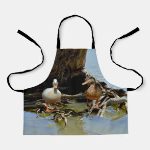 Two Ducks On Tree Roots, Kids Full Print Apron