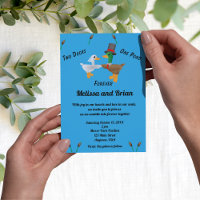 Two Ducks One Pond Wedding Invitation