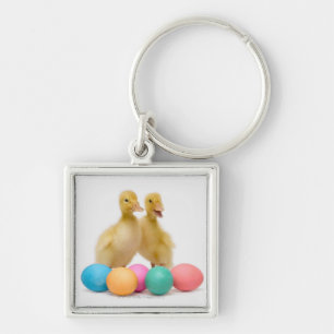 Two ducks with Easter Eggs Keychain