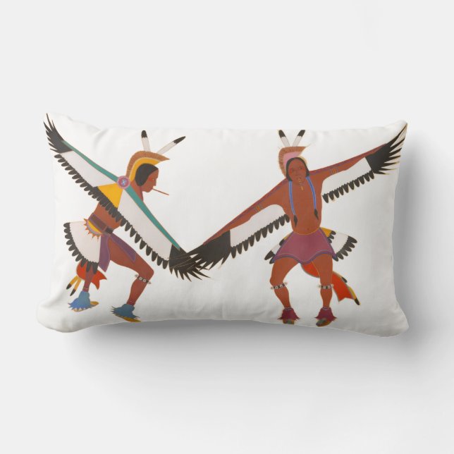Two Eagle Dancers Lumbar Pillow (Front)