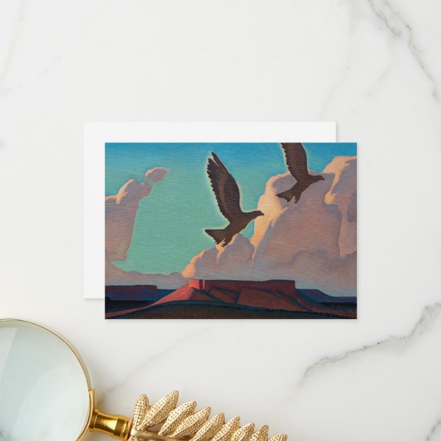 Two Eagles by Maynard Dixon Thank You Card (Front/Back In Situ)