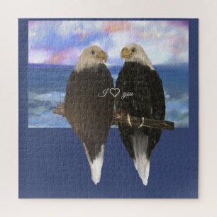 Two Eagles &Personalized Text Template Jigsaw Puzzle