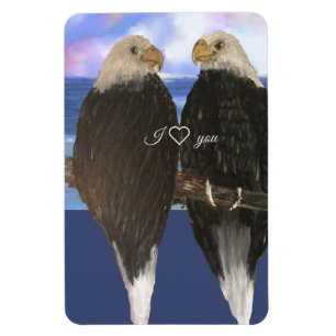 Two Eagles &Personalized Text Template Magnet