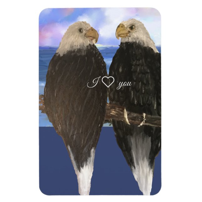 Two Eagles &Personalized Text Template Magnet (Vertical)