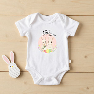 Two Easter Bunnies Personalized Baby Bodysuit
