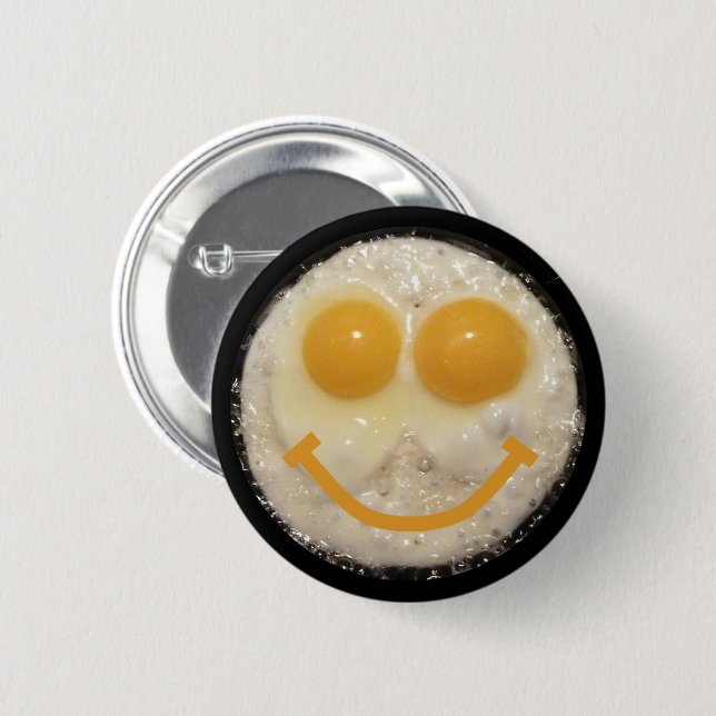 Two Egg Face 2 Inch Round Button (Front & Back)