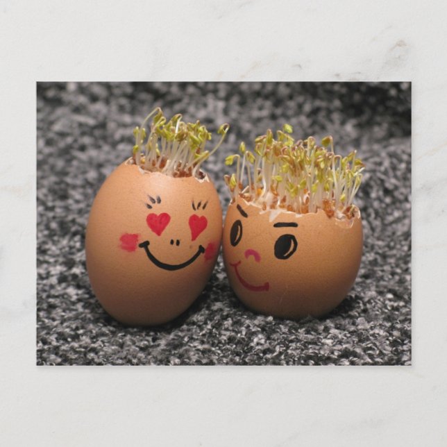 Two eggmen Dating Postcard (Front)