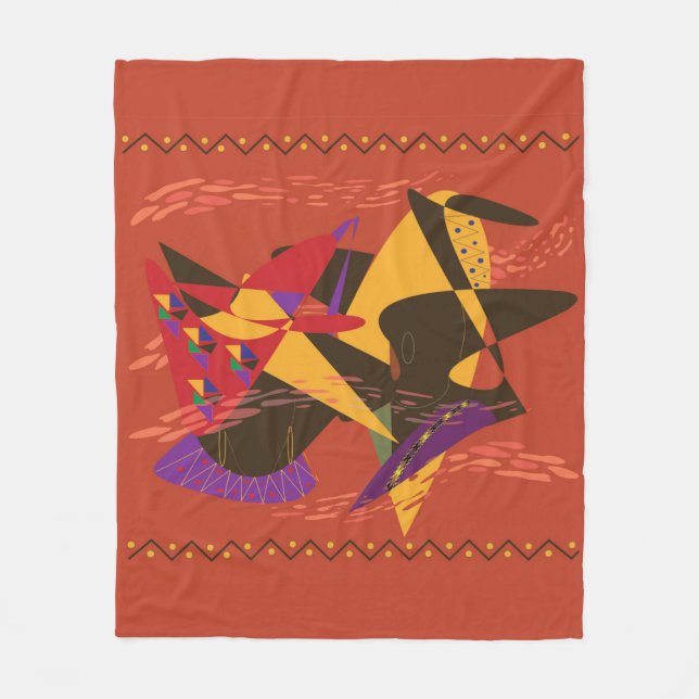  Two Elegant Black Women Fleece Blanket (Front)