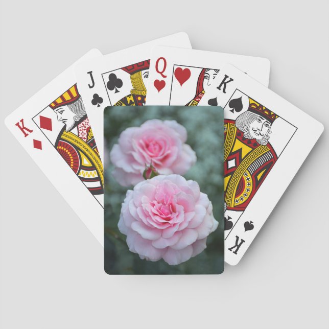 Two elegant pink roses playing cards (Back)