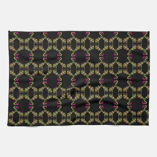 Two elephants in love kitchen towel (Horizontal)