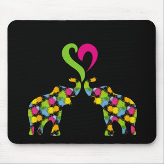 Two elephants in love mouse pad