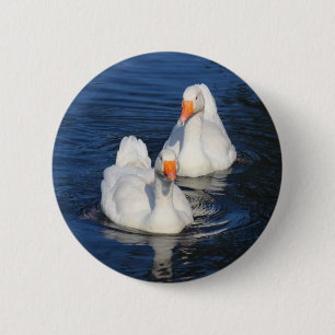 Two Emden Geese II 2 Inch Round Button
