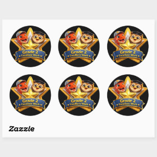 Two excellent work hoot the owl and Rex large roun Classic Round Sticker