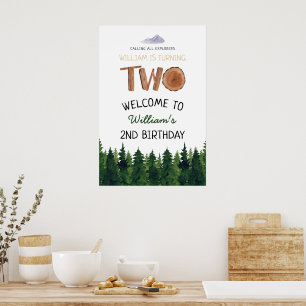 Two Explorer Kids 2nd Birthday Welcome Sign