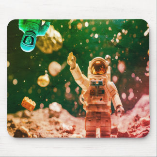 Two Extraterrestrial Boys Far, Far Out in Space Mouse Pad