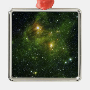 Two extremely bright stars metal ornament