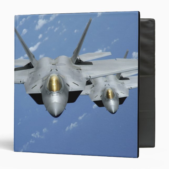 Two F-22 Raptors fly over the Pacific Ocean 2 Binder (Front/Inside)