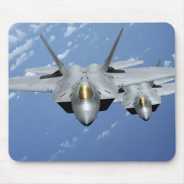 Two F-22 Raptors fly over the Pacific Ocean 2 Mouse Pad (Front)