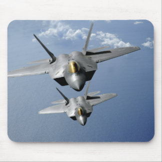 Two F-22 Raptors fly over the Pacific Ocean Mouse Pad
