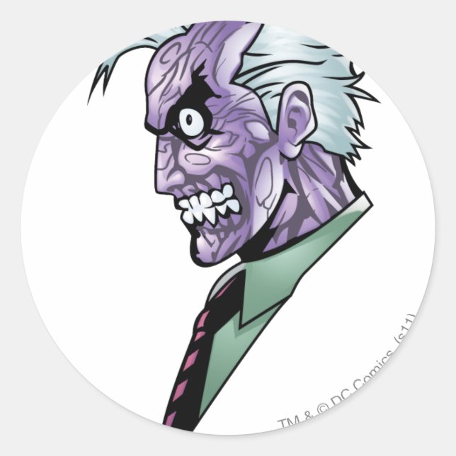 Two Face Profile Classic Round Sticker (Front)
