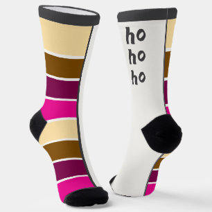 Two Face Socks, Text and Stripes Socks