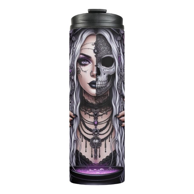Two Faced Witch Thermal Tumbler (Front)