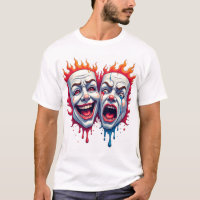 Two Faces of Life – Comedy & Tragedy Mask T-Shirt