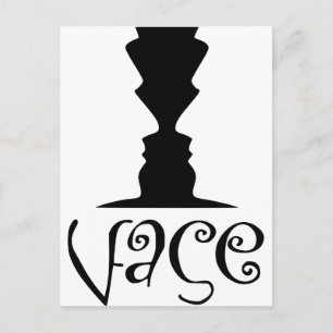Two Faces or Vase Optical Illusion Postcard