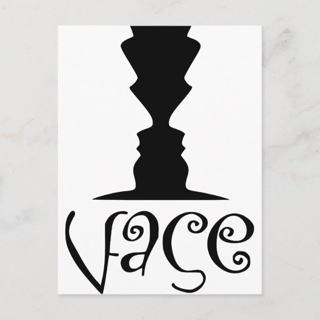 Two Faces or Vase Optical Illusion Postcard (Front)