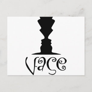 Two Faces or Vase Optical Illusion Postcard