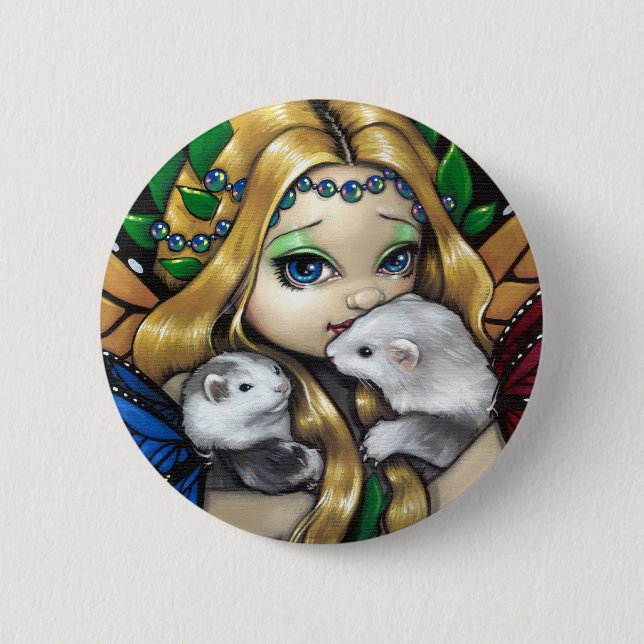 "Two Fae Ferrets" Button (Front)