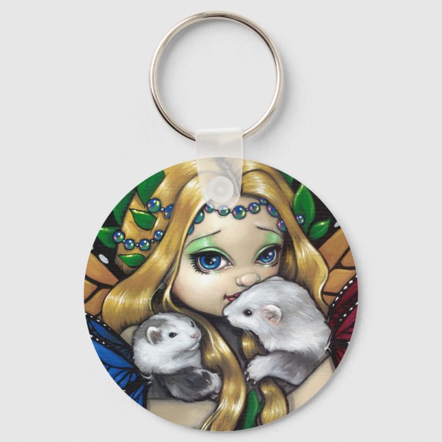 "Two Fae Ferrets" Keychain (Front)