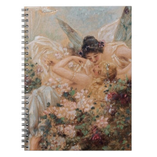 Two Fairies Embracing in a Landscape with a Swan Notebook