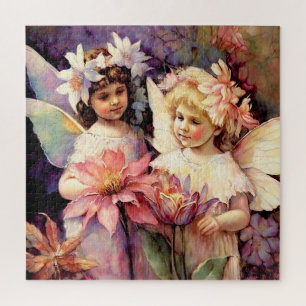Two Fairy Children in a Flower Garden Jigsaw Puzzle