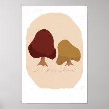two fall trees/autumn aesthetic print/rustic art