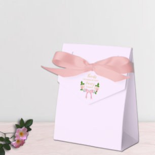 Two Fancy Bow Floral Birthday Favor Box