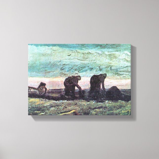 Two farmers by Vincent van Gogh Canvas Print (Front)
