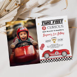 Two Fast 2 Curious Red Vintage Car Photo Birthday Invitation<br><div class="desc">Buckle up for a roaring good time and let the excitement unfold with our "Two Fast Two Curious" 2nd birthday invitation. Celebrate your little speedster's special day in style,  creating memories that will zoom into the hearts of all who attend. Get ready to race into an unforgettable birthday bash!</div>