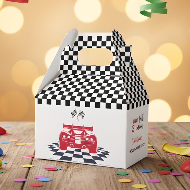 Two fast 2 curious second kids birthday favor box (Creator Uploaded)