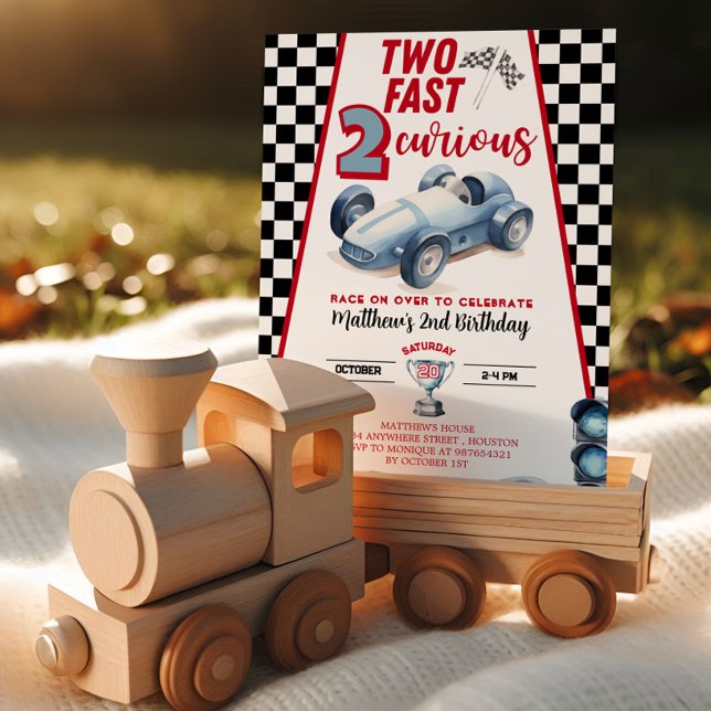 Two Fast 2nd birthday Boy Racer Invitation (Creator Uploaded)
