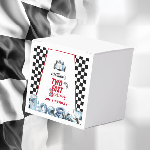Two Fast 2nd birthday Boy Racing Car  Favor Box