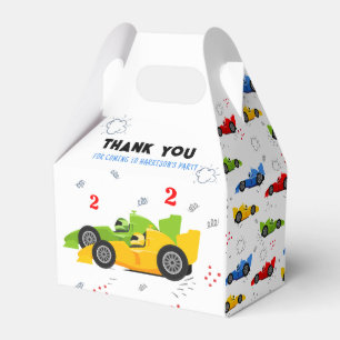 Two Fast 2nd Birthday Kids Racing Cars Name Favor Box