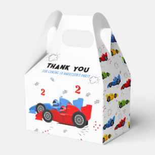 Two Fast 2nd Birthday Kids Racing Cars Name Favor Box