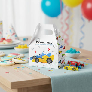 Two Fast 2nd Birthday Kids Racing Cars Name Favor Box