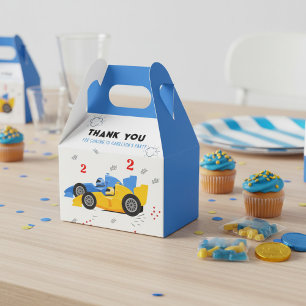 Two Fast 2nd Birthday Kids Racing Cars Name Favor Box