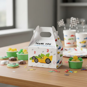 Two Fast 2nd Birthday Kids Racing Cars Name Favor Box