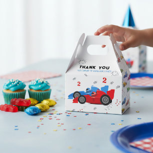 Two Fast 2nd Birthday Kids Racing Cars Name Favor Box