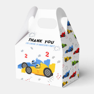 Two Fast 2nd Birthday Kids Racing Cars Name Favor Box