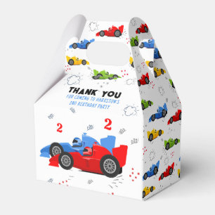 Two Fast 2nd Birthday Kids Racing Cars Name Favor Favor Box