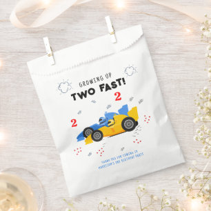 Two Fast 2nd Birthday Kids Racing Cars Name Favour Bag
